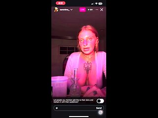 Blonde mature with big boobs masturbates in bed