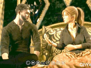 Adult visual novel featuring a blonde sucking off