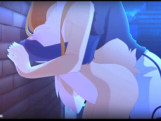 Cat boy and cat girl sex in the roof top.