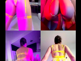Fitness Model Riding Like a Goddess in the Kitchen!
