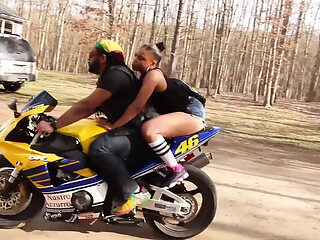 Biker Don Whoe enjoys a horned-up motorbike session with multiple women