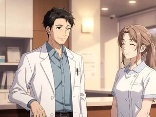 Long clinic hours lead to a surprising blowjob from his nurse