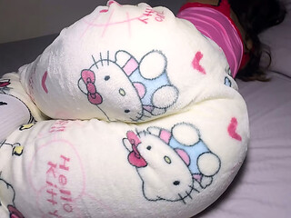 My new stepdaughter in tight pajamas always leaves her bedroom door open