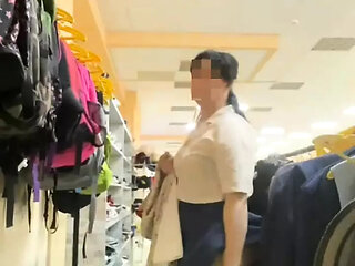 shopping at a sexy milf store