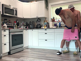 Trying to Clean Kitchen with a Dick up His Ass