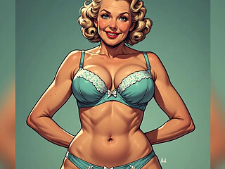Retro Pinup Bra and Panties Art