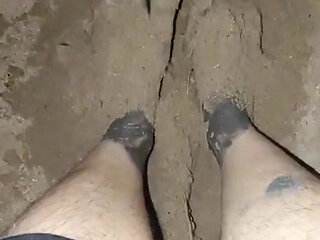 Playing Barefooted in the Sand