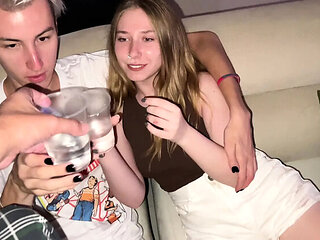 Mila Pie and San_dros Party Fuck - Big Tits Russian Teen Gets Face Fucked and Pussy Licked