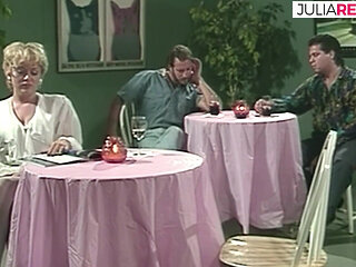 Blonde milf gets pussy licked while out relaxing with friend