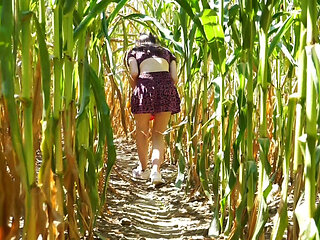 Horny BLOWJOB in a corn field
