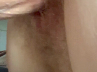 Wife gets hairy pussy gaped