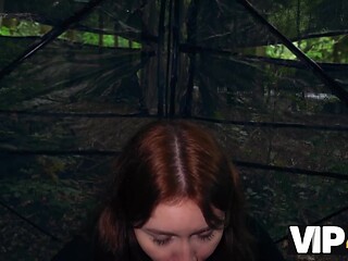 The red-headed European hunter gets caught cheating on her boyfriend.