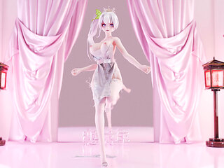 Weak Sound Erotic Suspender White Silk Underwear See-through Dress