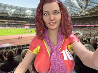 Busty nubile babe in a 3D game, let's dive into the fun