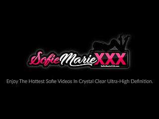 Brunette MILF Sofie Marie swallows POV cock
