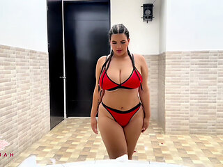 POV - Squirt - Rough sex with my dad-in-law in the outdoor jacuzzi - Savannah Watson