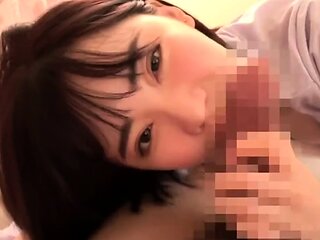 amateur asian gives a blowjob