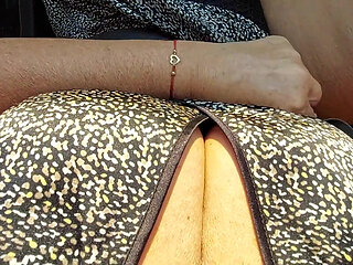 Stepmom in Heels and Short Skirt Teases in Public on the Way to the Office. Part 1
