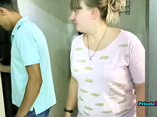 Russian amateur chubby big tits girl sucks and fucks like a whore