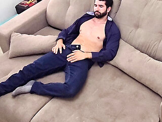 Coming Home From Work and Jerking off