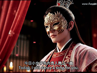 Blindfolded Silver Hair Beauty Meets the Masked man. E4.AI-generated