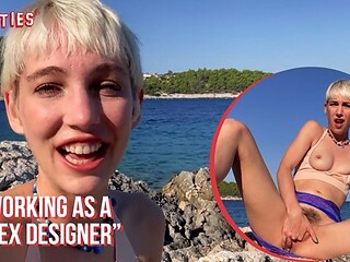 Annika Pleasures Herself Beside the Sea in Croatia