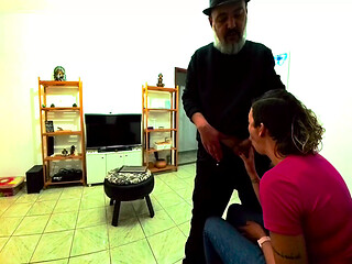 The cuckold had to watch his wife pay off the debts. POV.