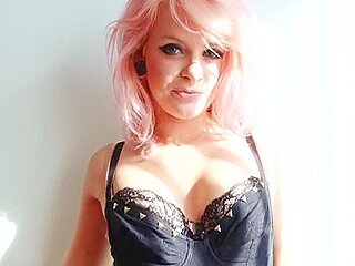 Sexy Slut With Red Shorts And Black Basque Dances Slowly For You