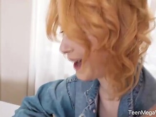 Redhead chick Sweetie Plum gets nicely fucked in the missionary pose