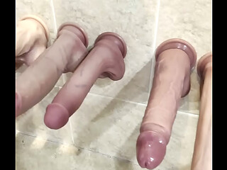 Anal orgy fucking mature slut doggy style from behind with all the dildos and finish with double anal