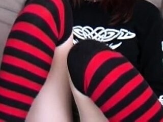 Lovely Amateur teen brunette masturbating outdoor