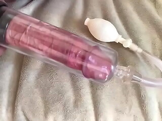 Whipping my pumped cock with huge cumshot on the belly