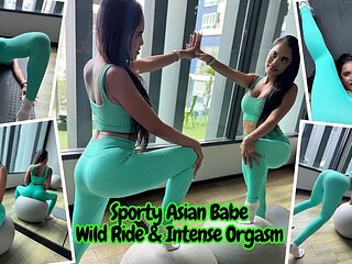 Sporty Asian Babe, Wild Ride & Intense Orgasm in 8k60fps VR