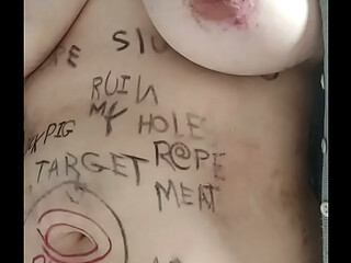 Body writing humilation on a fat body. Part 2.