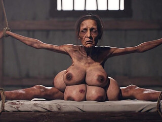 Old Granny with 6 Breasts in Bondage - Extremely Horny & Cumming Hard (ai)