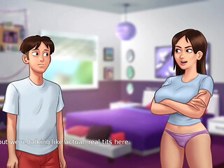 Anon pays to see Jenny's big boobs - summertime saga gameplay