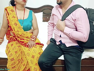 Desi Indian Big Boobs step Mom teaches her StepSon How to fuck when not at home ( Hindi Audio )