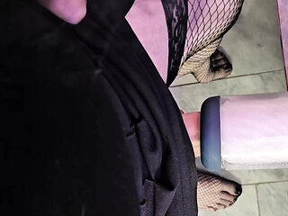 Femboy Milking Machine: Shy femboy with cute feet  gets sucked off by machine, takes it to the bed, then fucks it