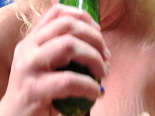 Sucking off the Biggest Cucumber