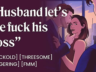 Fucking my husband'_s boss in front of him [cuckold] [erotic audio porn]