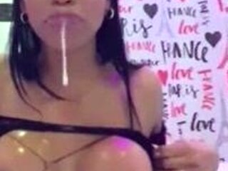 Chubby Brunette Big Boobs Dildo Masturbation