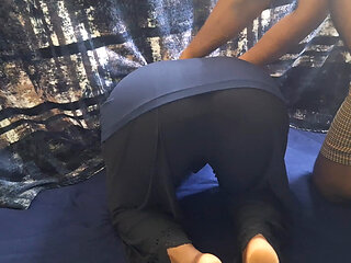 Friend's tamil wife stuck under bed, gets banged