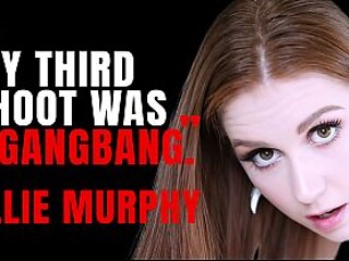 Petite Ellie Murphy goes deeper on his cock while showing off her real redhead.