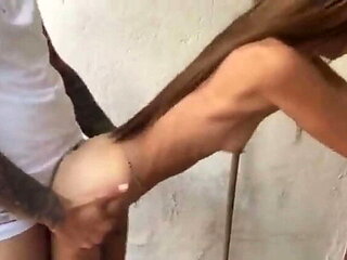 Skinny Latina Andrea1010 Fucks Hard in Her House Patio - Big Natural Tits & Perfect Ass