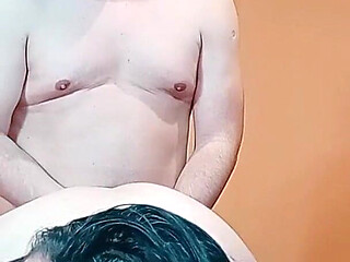 Big-breasted, Big-assed Woman Getting Fucked Doggy-style.
