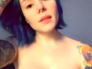 Brunette amateur babe strips off and masturbates