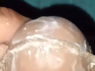 Intense orgasm inside black high spandex tights