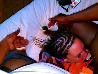Horny Cougar From Canada Get Passed Around by Two Studs in Jamaica
