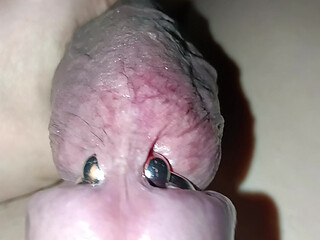 I love playing with the hole in my cock