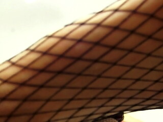 I stomp on you with my fishnet feet you small worm